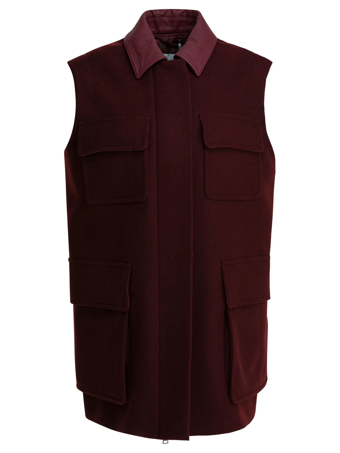 Sleeveless Jacket In Wool And Alpaca Jackets And Coats Red sold by Wanan Luxury