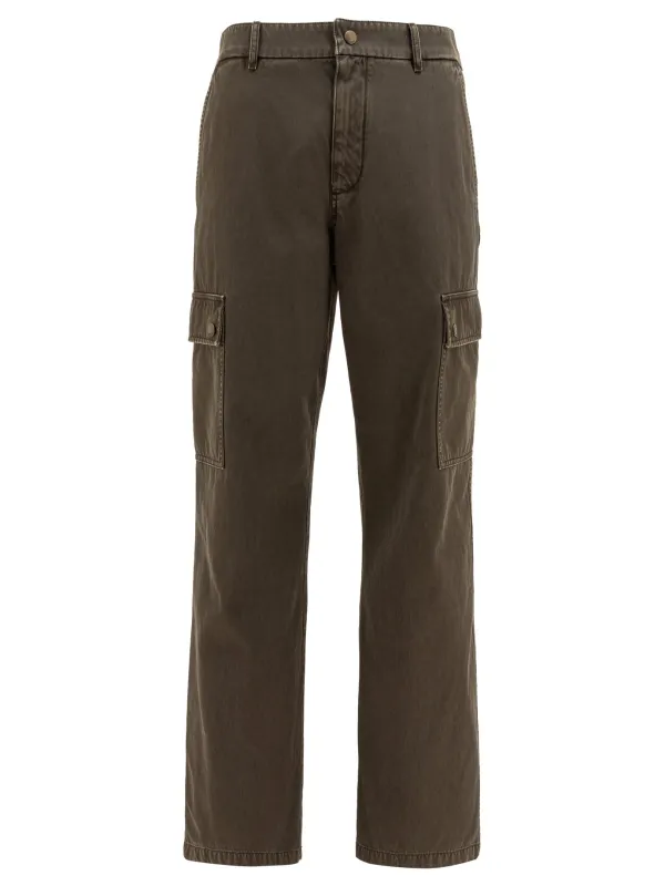 Gabardine Cargo Trousers Brown sold by Wanan Luxury