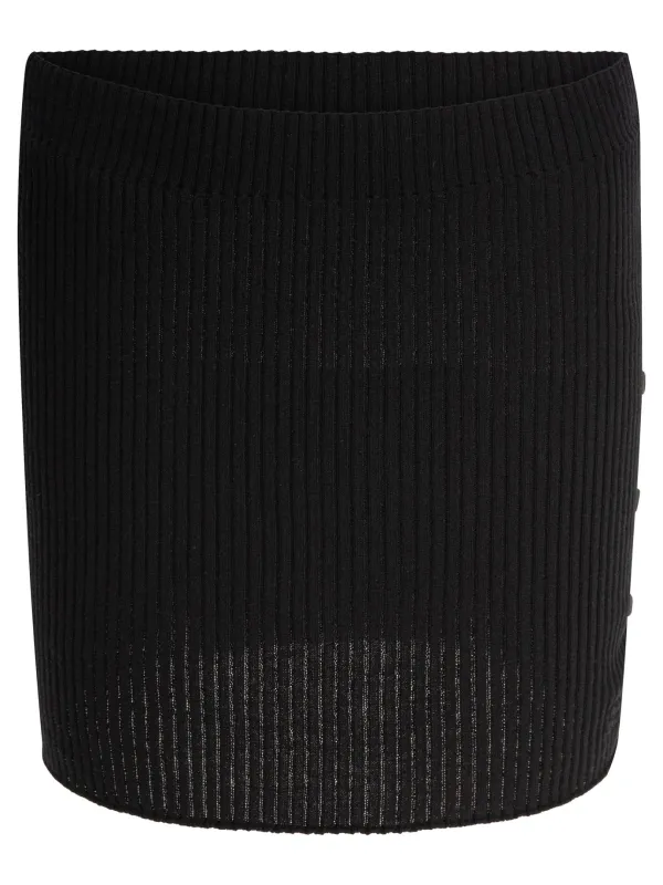 Cotton And Merino Wool Miniskirt Skirts Black sold by Wanan Luxury