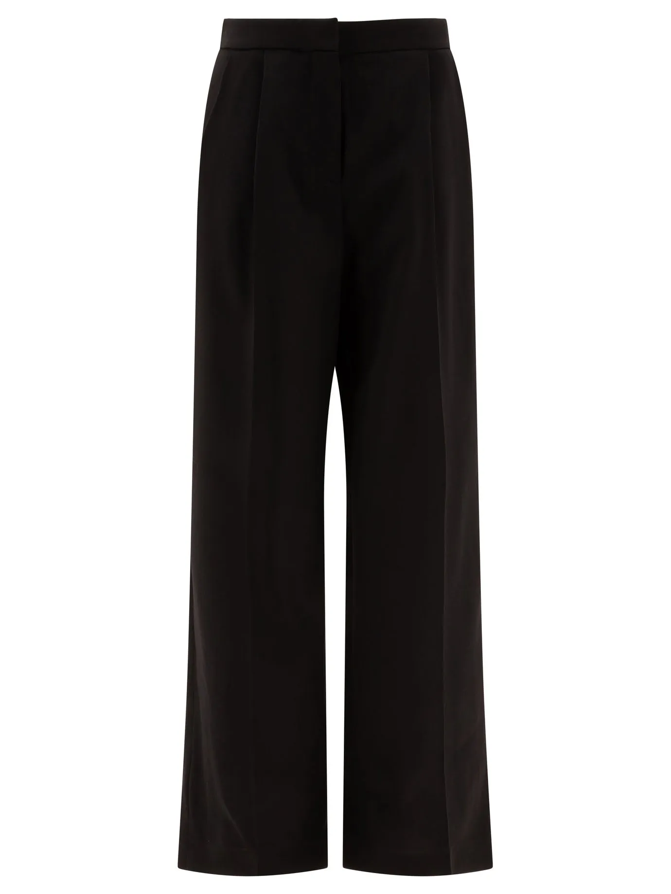 Wool Pleated Trouses Trousers Black sold by Wanan Luxury
