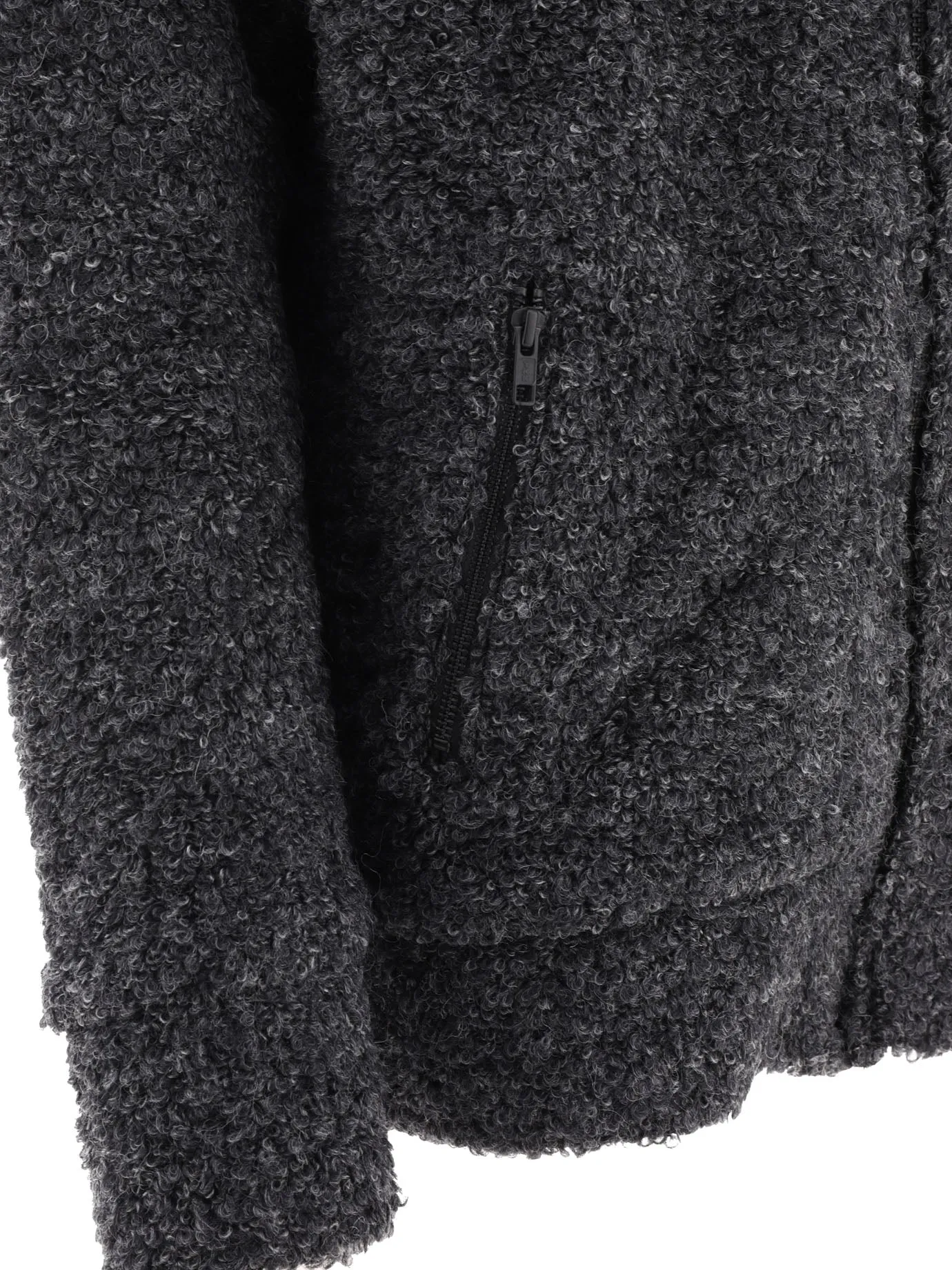 Textured Drawstring Zipped Hoodie Sweatshirts Grey sold by Wanan Luxury product image thumbnail 4