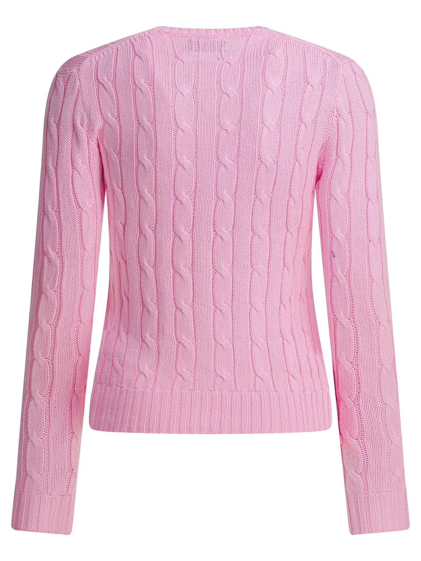 Crew-Neck Cable-Knit Sweater With Logo Knitwear Pink sold by Wanan Luxury product image thumbnail 2