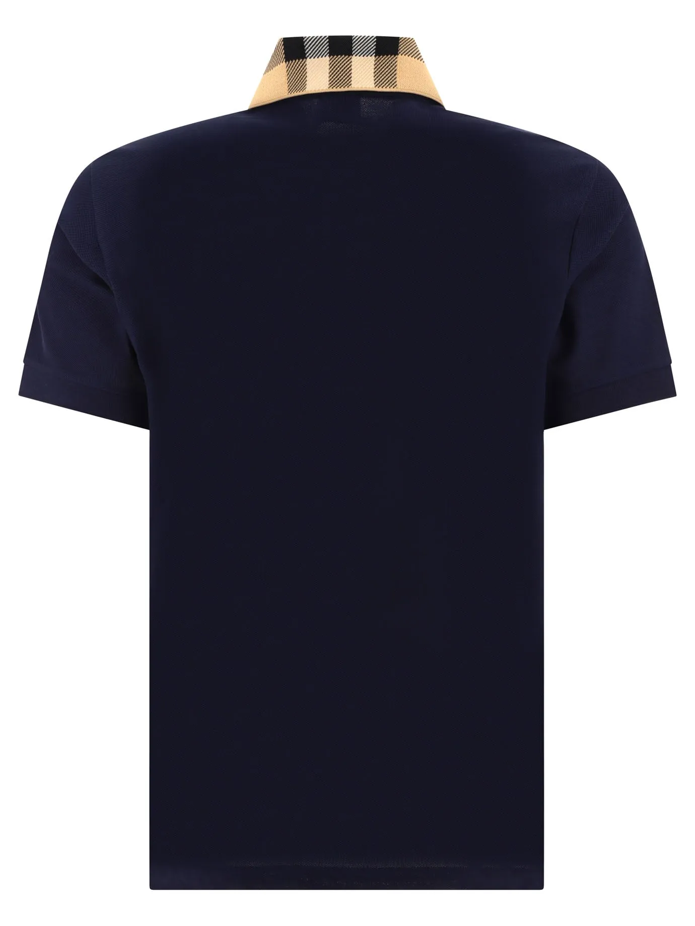 Cotton Polo Shirt With Check Collar Polo Shirts Blue sold by Wanan Luxury product image thumbnail 2