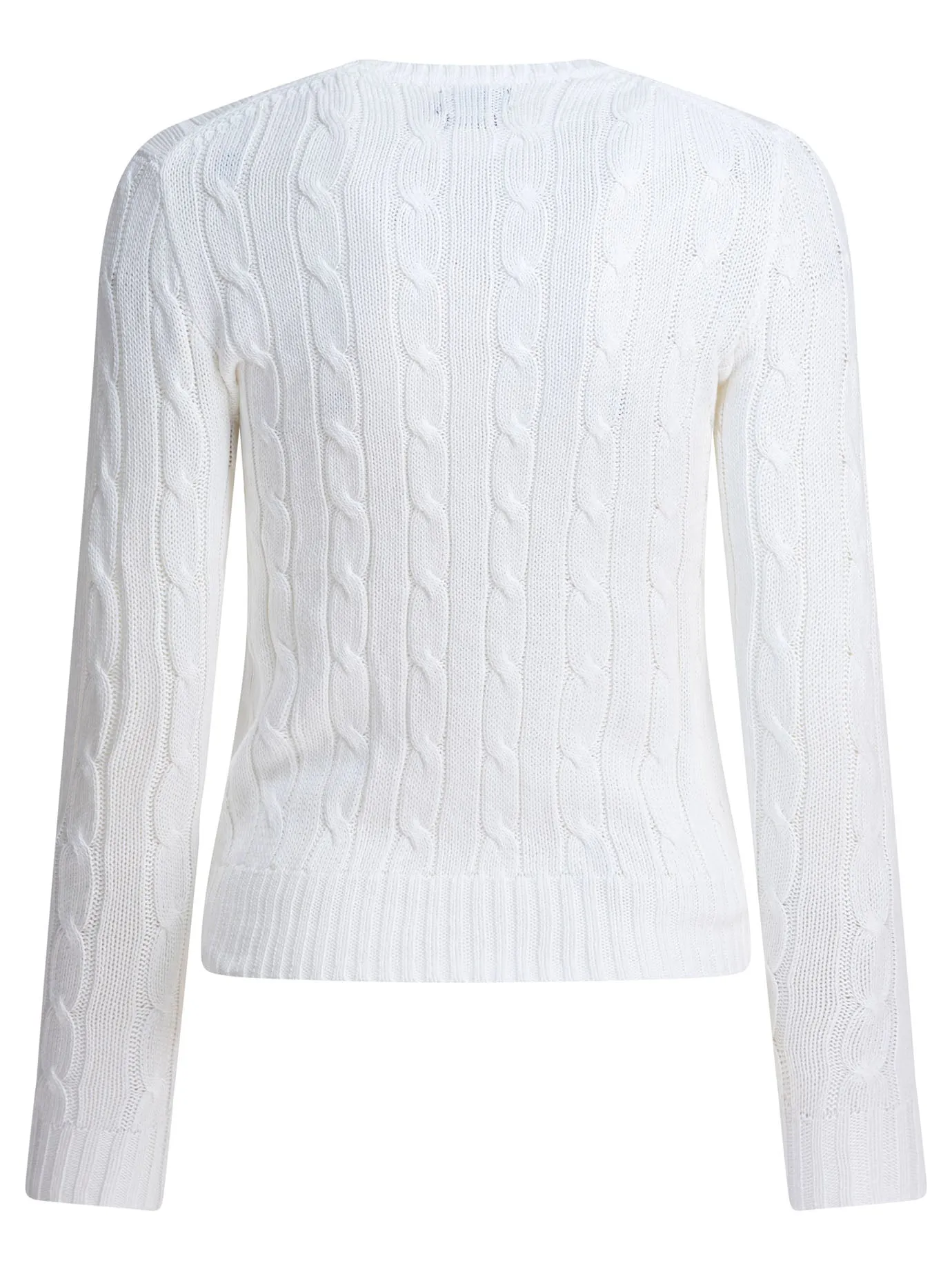Crew-Neck Cable-Knit Sweater With Logo Knitwear White sold by Wanan Luxury product image thumbnail 2