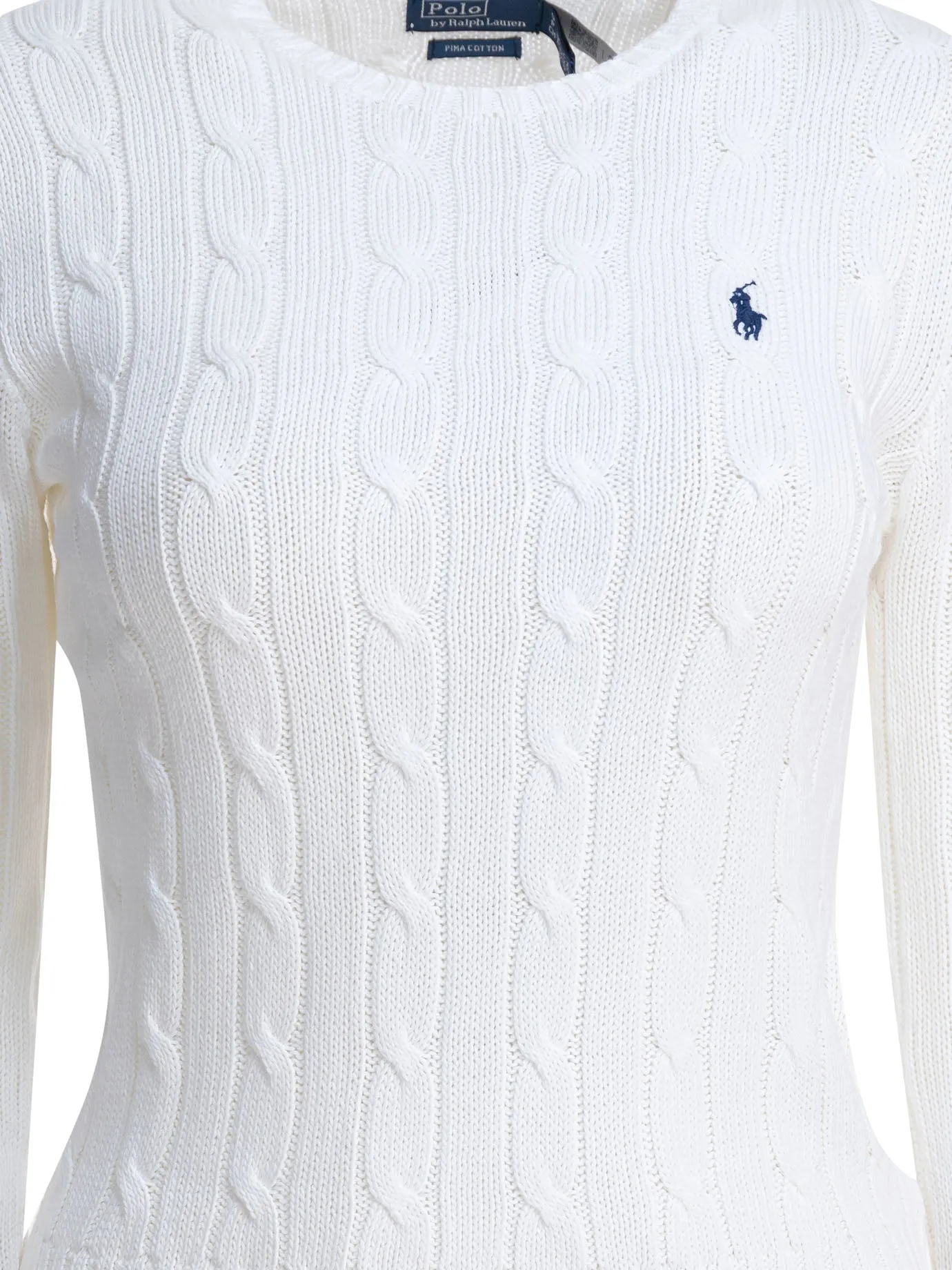 Crew-Neck Cable-Knit Sweater With Logo Knitwear White sold by Wanan Luxury product image thumbnail 3