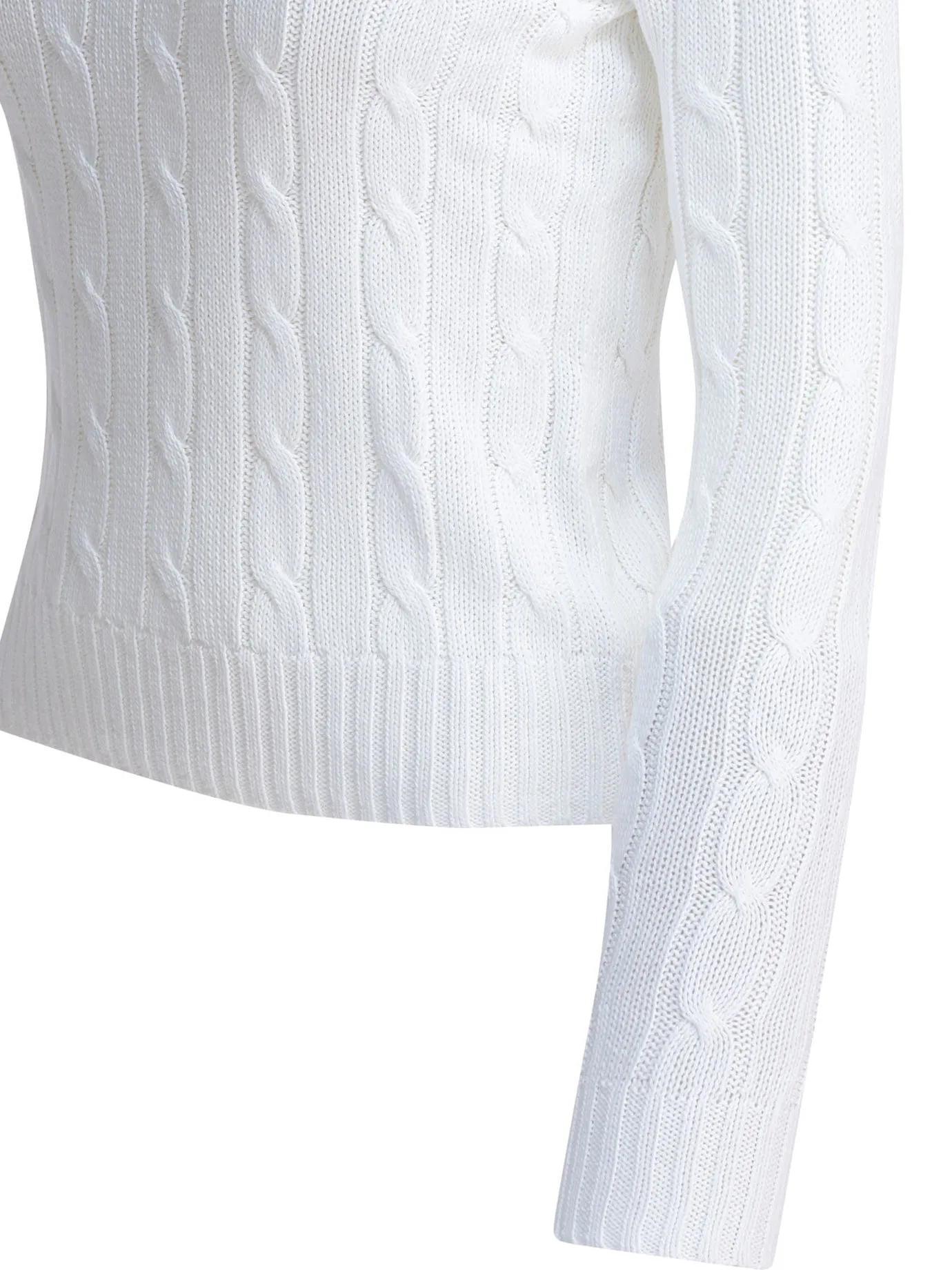 Crew-Neck Cable-Knit Sweater With Logo Knitwear White sold by Wanan Luxury product image thumbnail 4