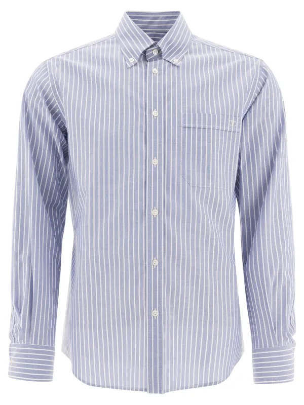 Cotton Striped Shirt Shirts Light Blue sold by Wanan Luxury