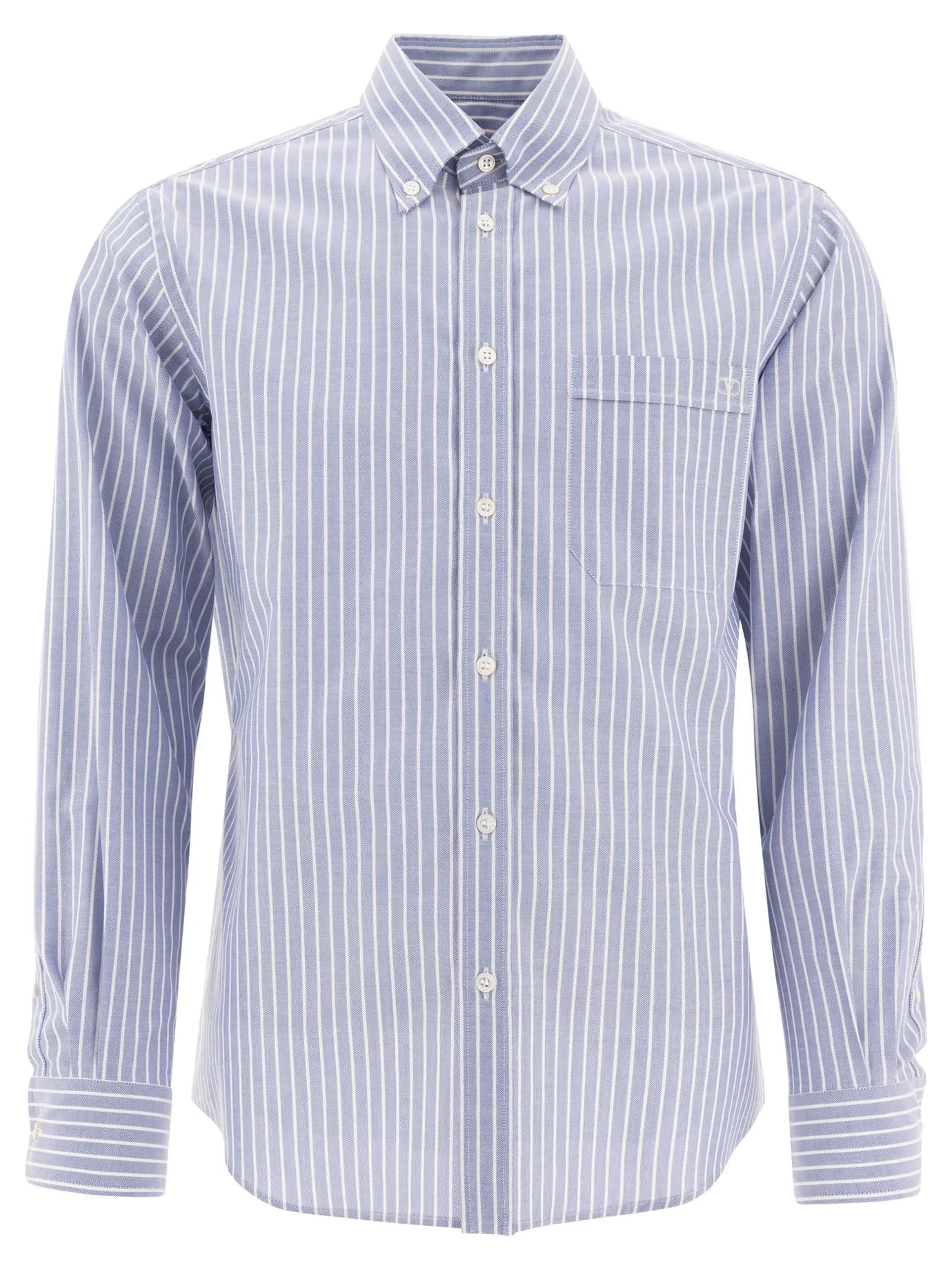 Cotton Striped Shirt Shirts Light Blue sold by Wanan Luxury