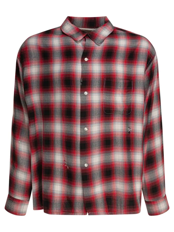 Rayon Check Shirt Shirts Red sold by Wanan Luxury