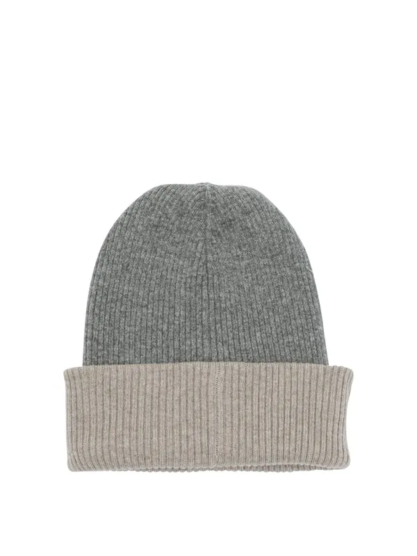 Reversible Cashmere Beanie Hats Grey sold by Wanan Luxury