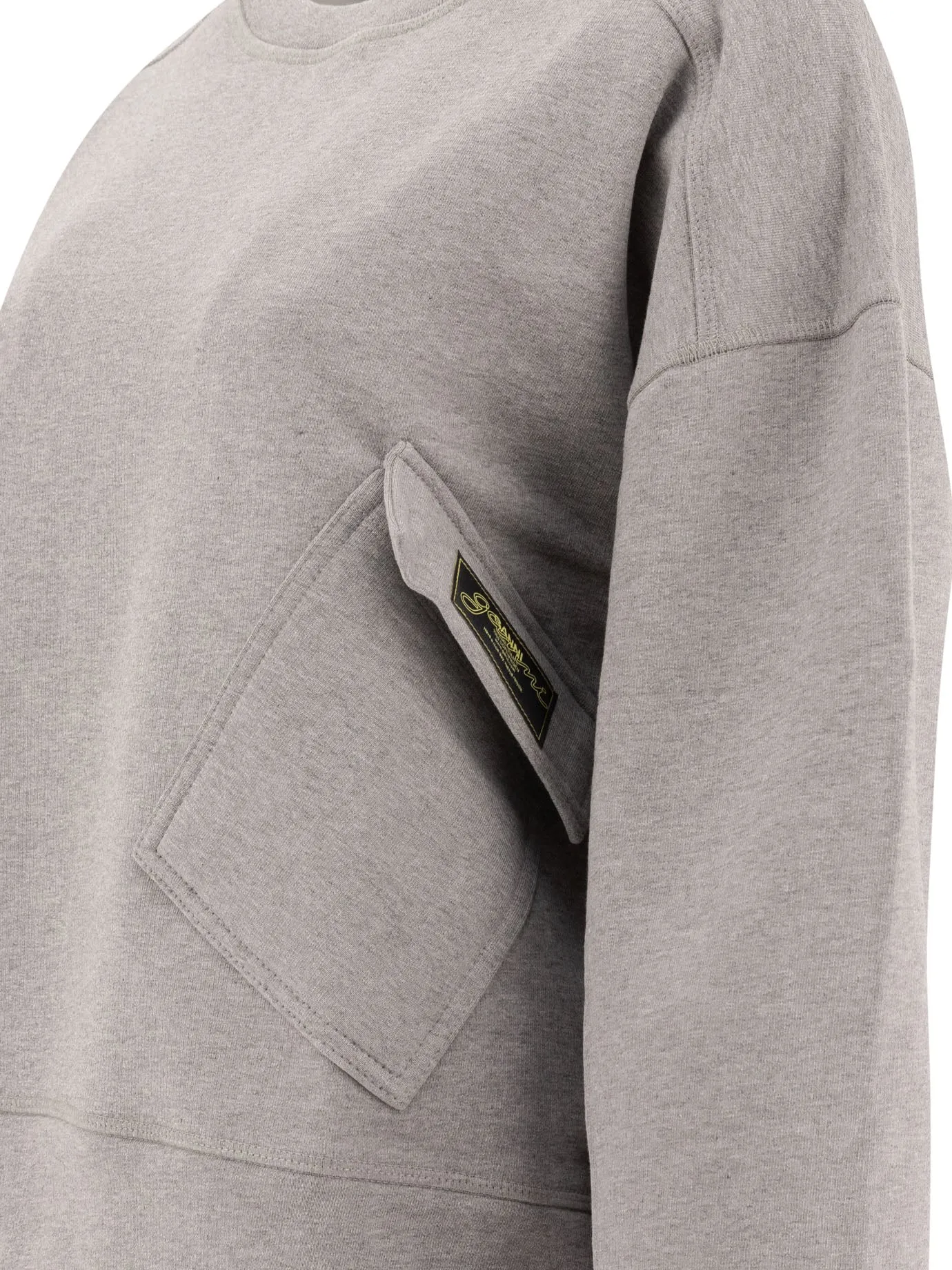 Sweatshirt With Asymmetrical Pockets Sweatshirts Grey sold by Wanan Luxury product image thumbnail 4