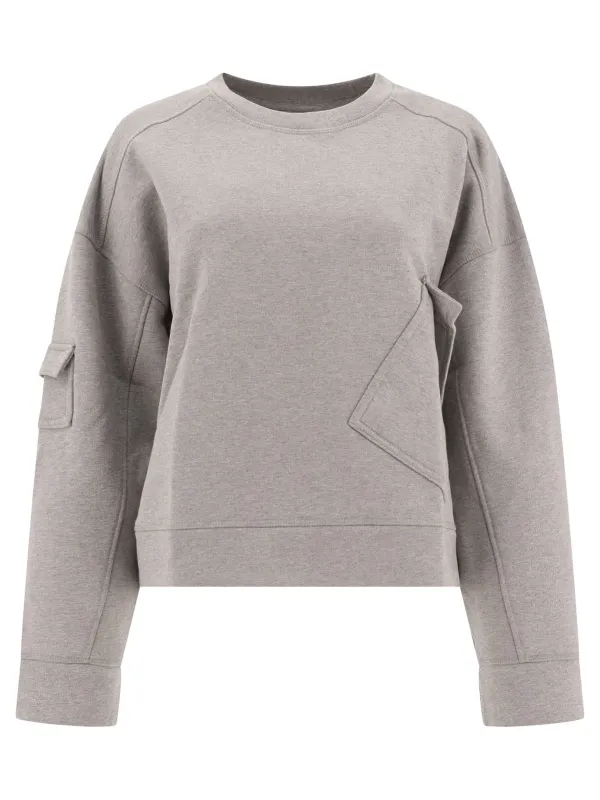 Sweatshirt With Asymmetrical Pockets Sweatshirts Grey sold by Wanan Luxury