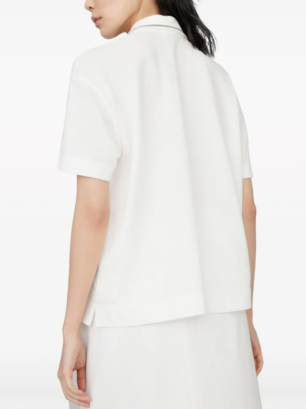 Piquet Polo Shirt With Monili Polo Shirts White sold by Wanan Luxury product image thumbnail 3