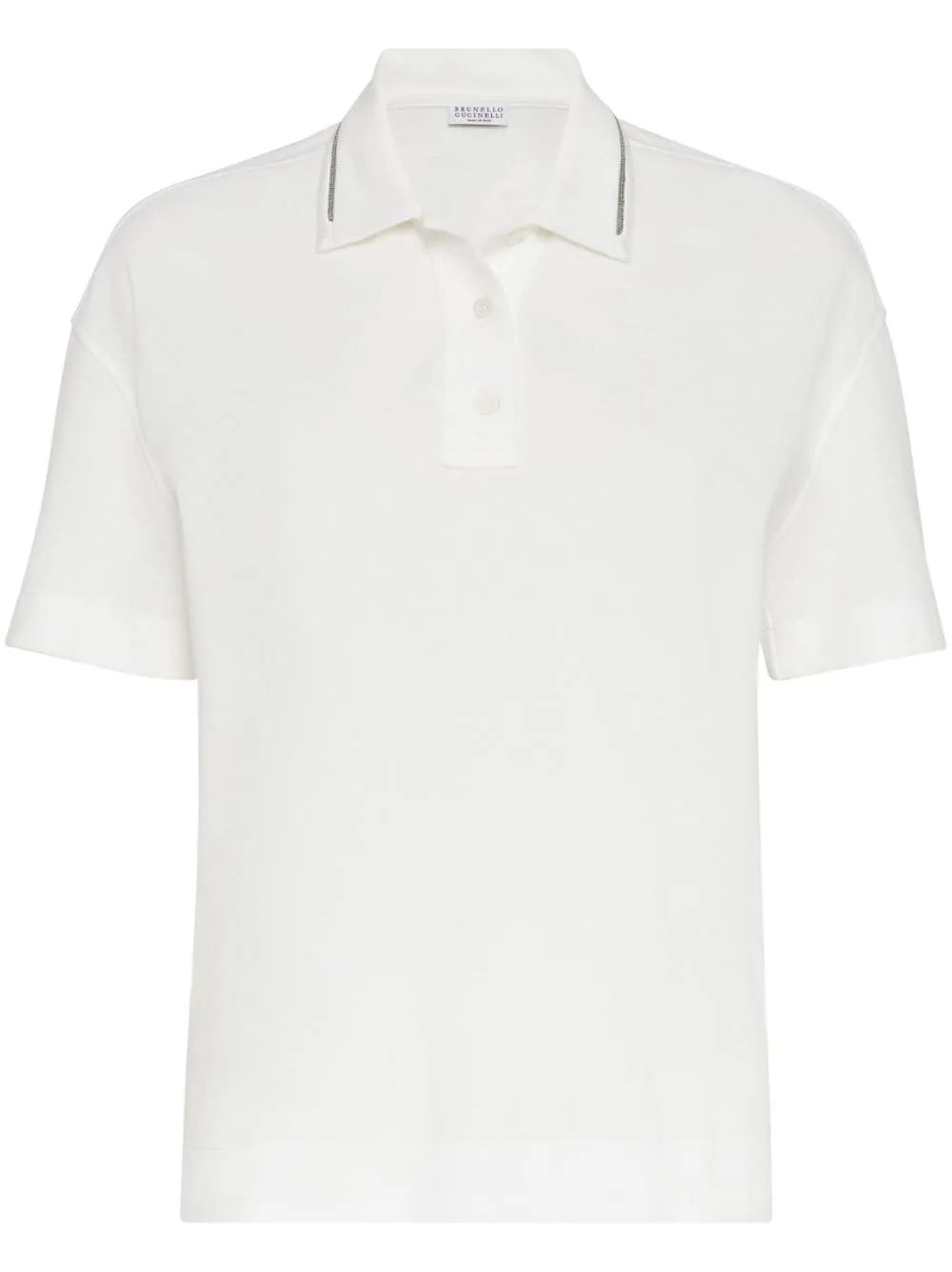 Piquet Polo Shirt With Monili Polo Shirts White sold by Wanan Luxury