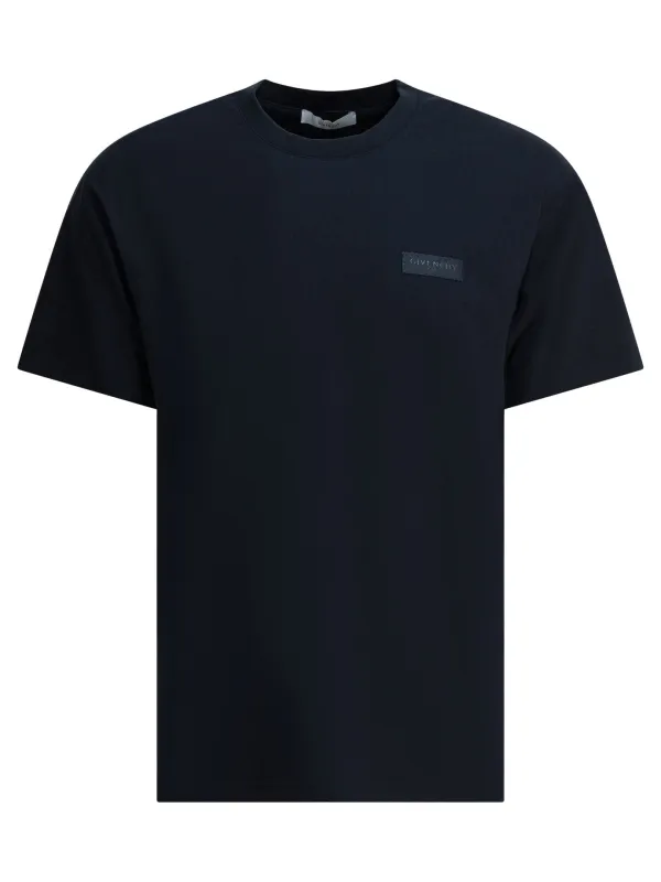 Crew-Neck T-Shirt With Logo T-Shirts Blue sold by Wanan Luxury