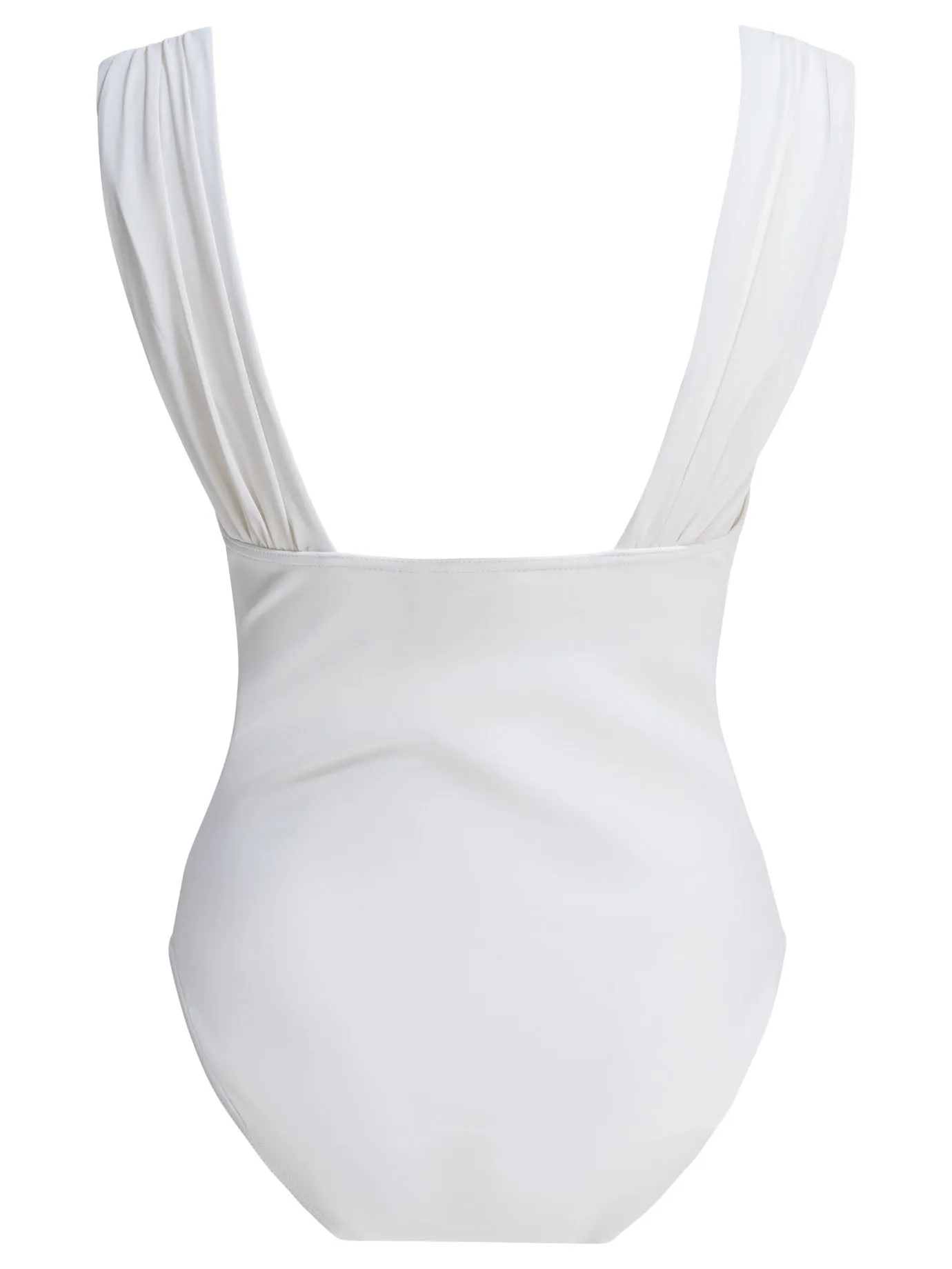 Draped One-Piece Swimsuit Swimwear White sold by Wanan Luxury product image thumbnail 2