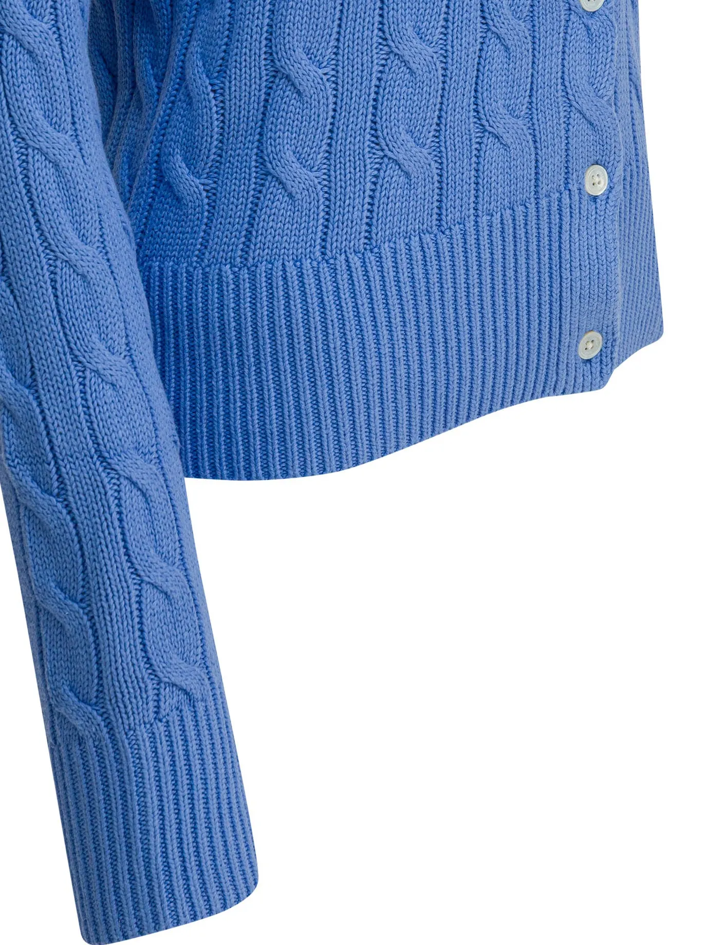 Braided Crewneck Cardigan With Logo Knitwear Light Blue sold by Wanan Luxury product image thumbnail 4
