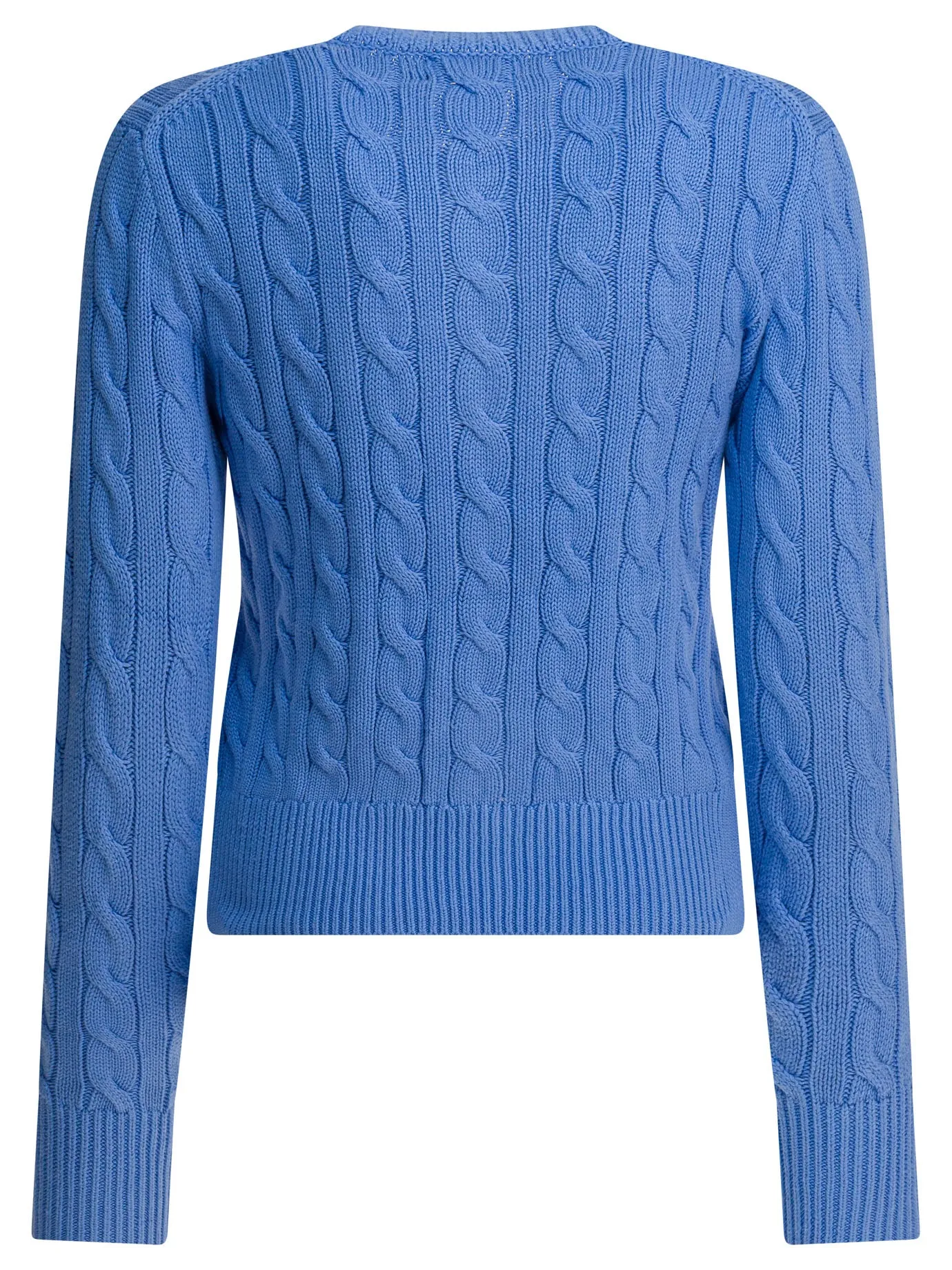 Braided Crewneck Cardigan With Logo Knitwear Light Blue sold by Wanan Luxury product image thumbnail 2