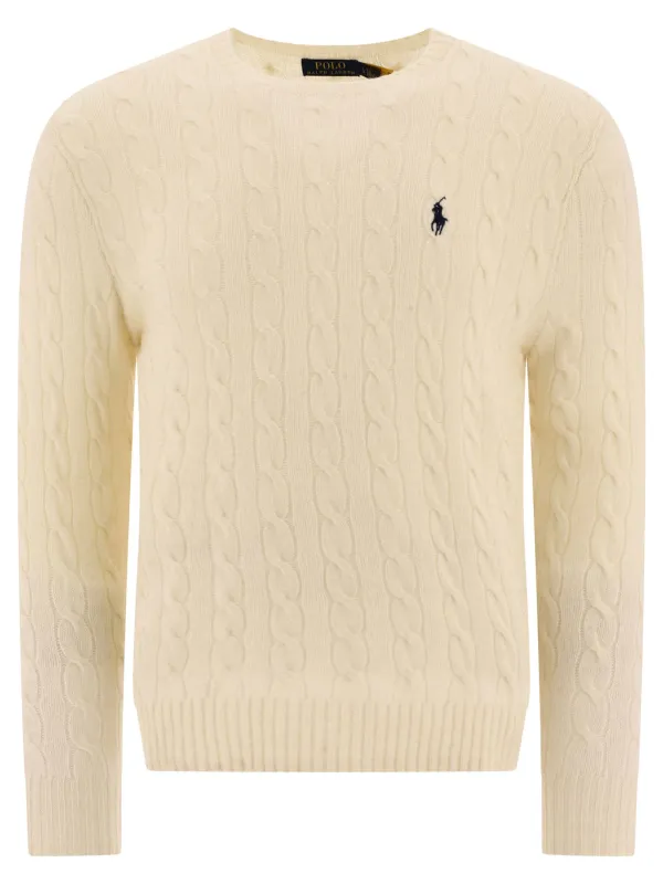 Wool And Cashmere Crewneck Sweater With Logo Knitwear White sold by Wanan Luxury