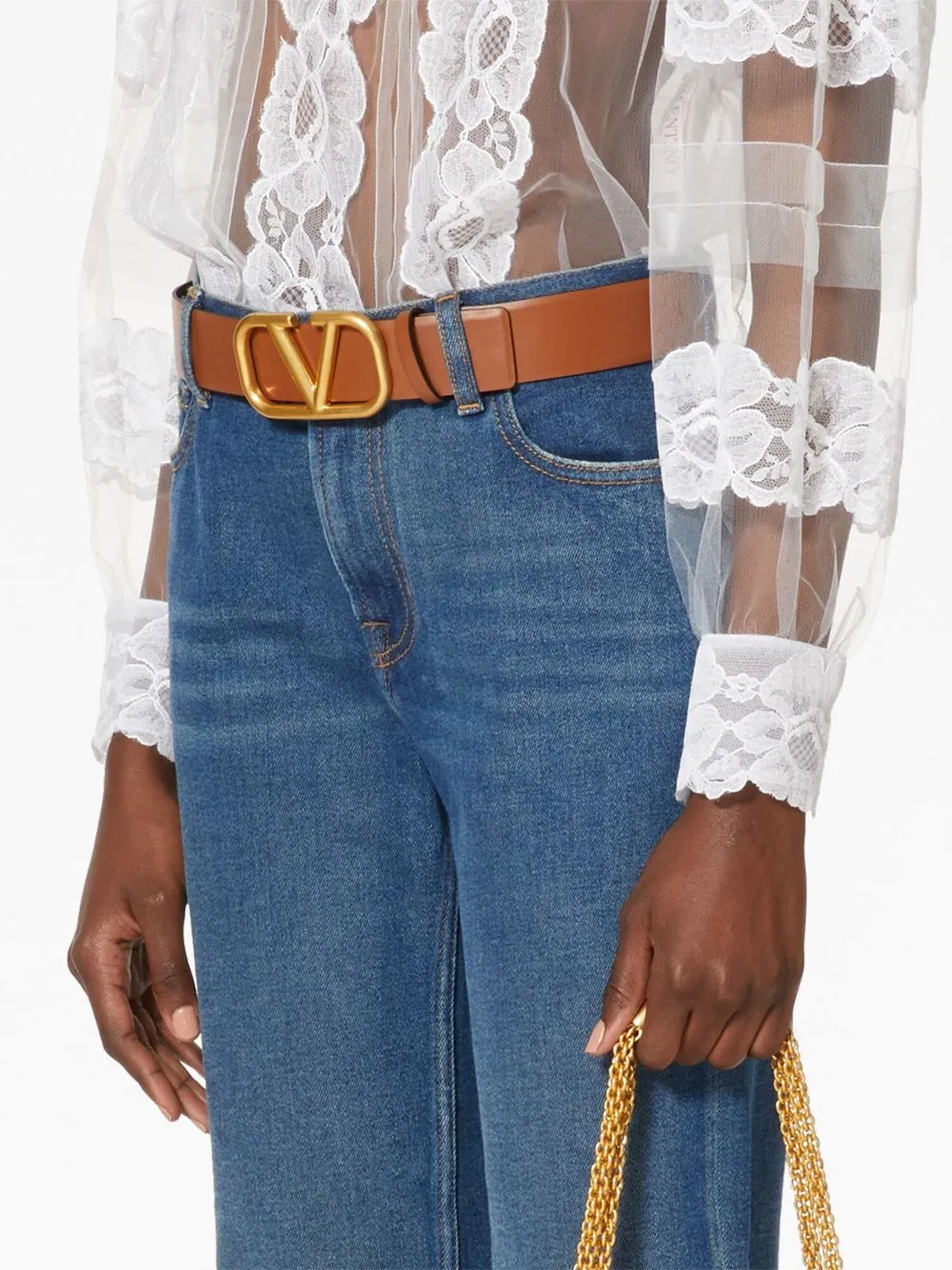 Leather Reversible Vlogo Belt sold by Wanan Luxury product image thumbnail 2