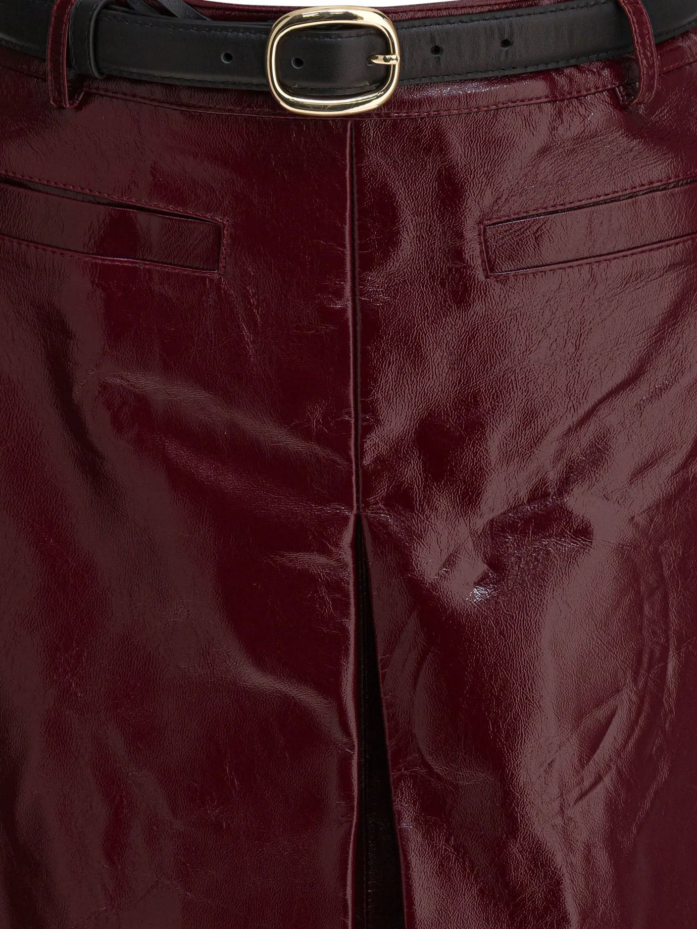 Leather Miniskirt Skirts Bordeaux sold by Wanan Luxury product image thumbnail 3