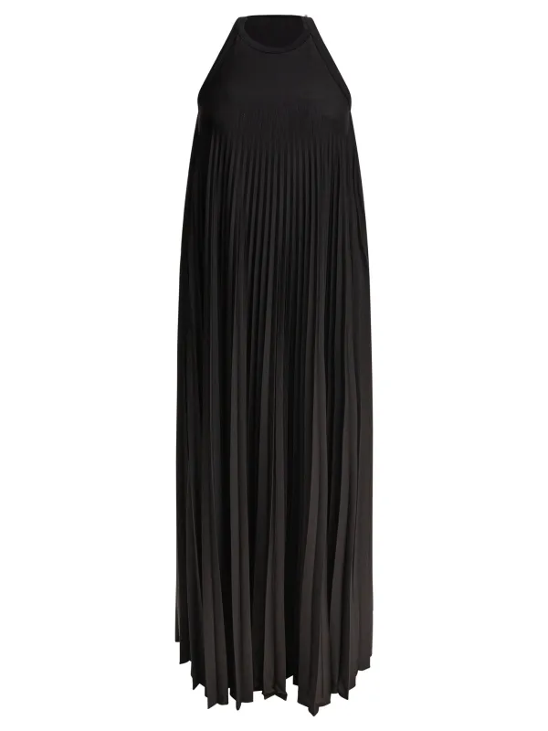 Long Dress With Open Back Dresses Black sold by Wanan Luxury