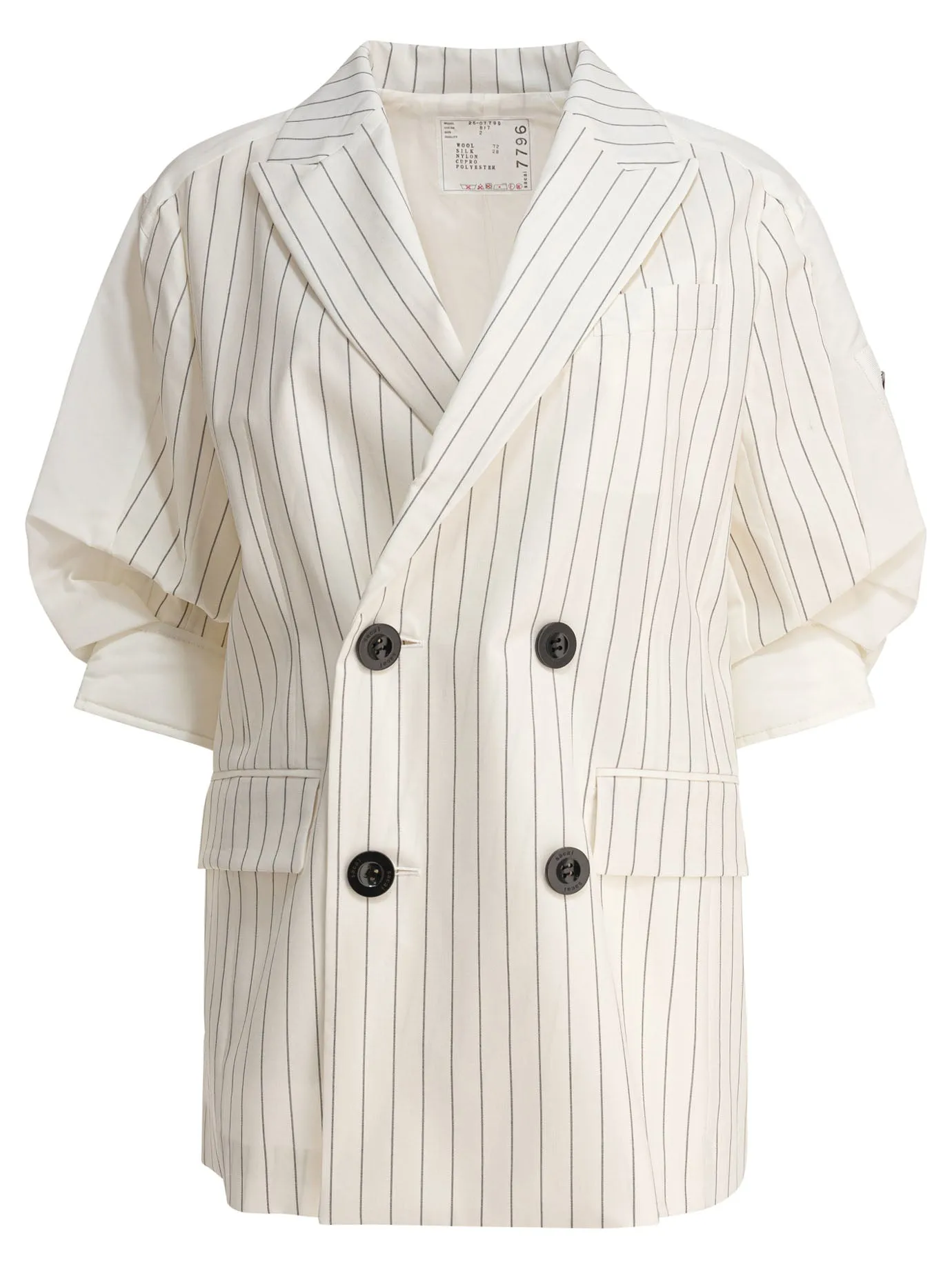 Balzer Double-Breasted Wool And Silk Jackets And Coats White sold by Wanan Luxury