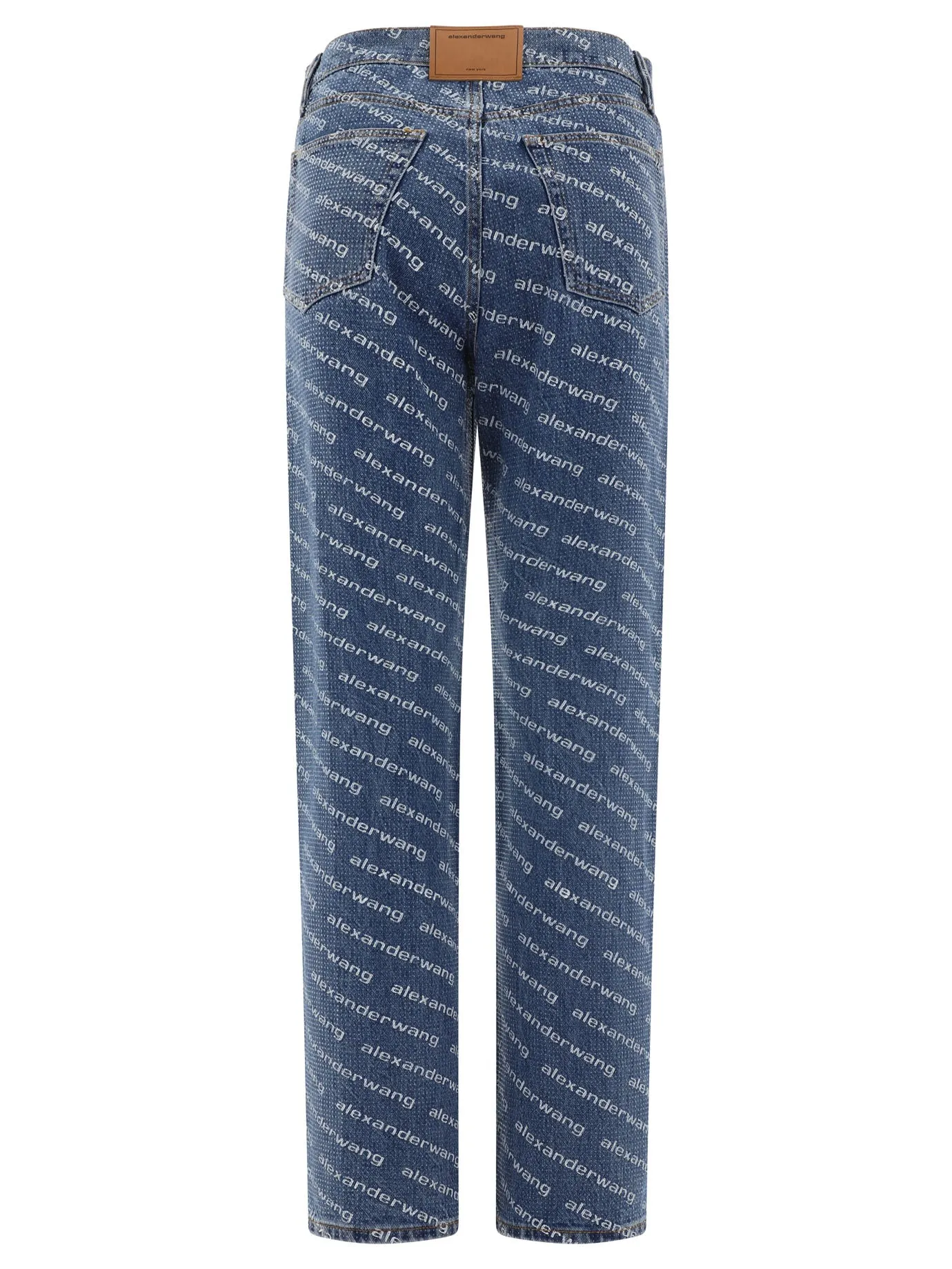 With Logo Crystal Hotfix Jeans Blue sold by Wanan Luxury product image thumbnail 2