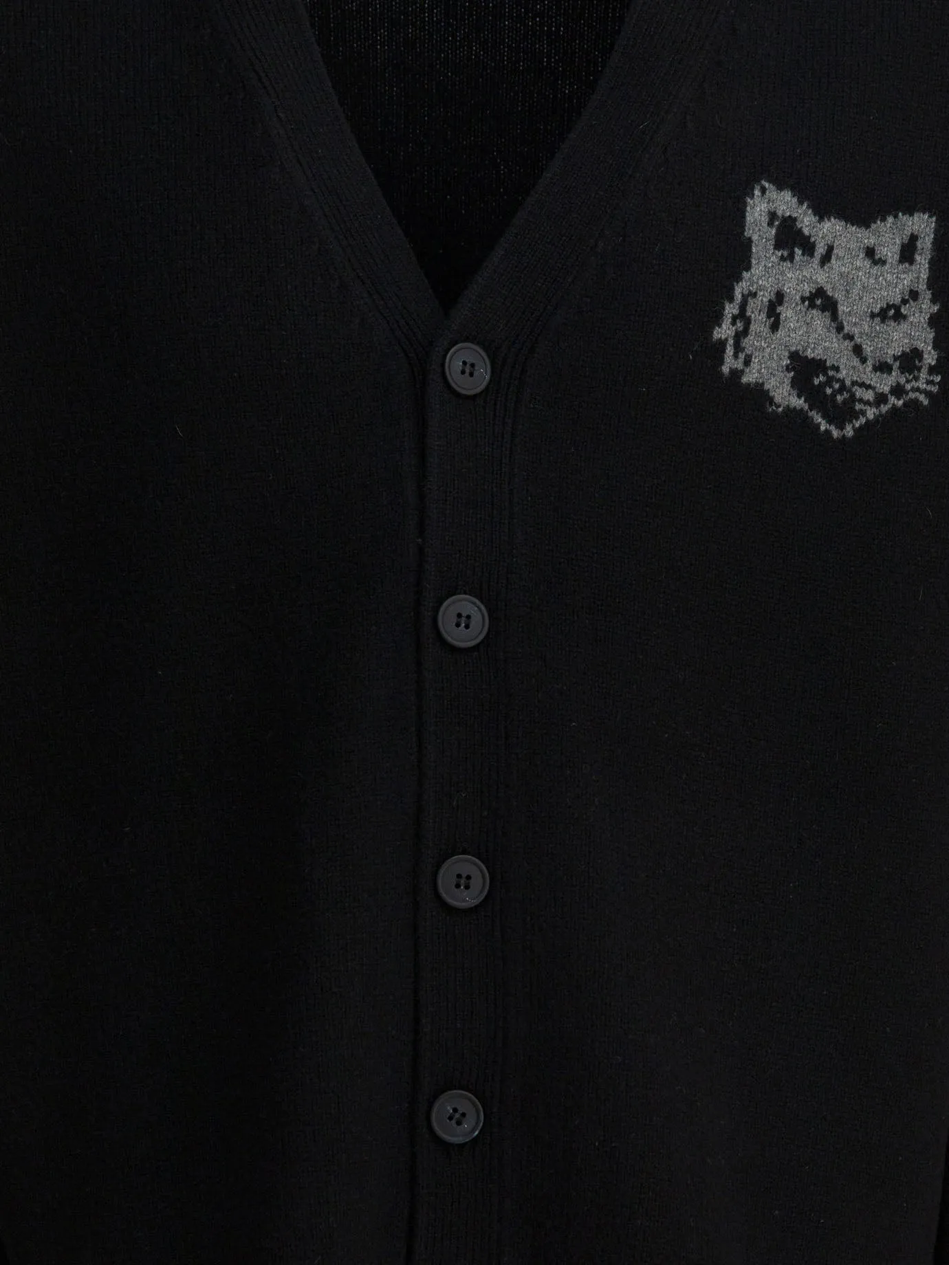 Wool Cardigan With Fox Head Knitwear Black sold by Wanan Luxury product image thumbnail 3