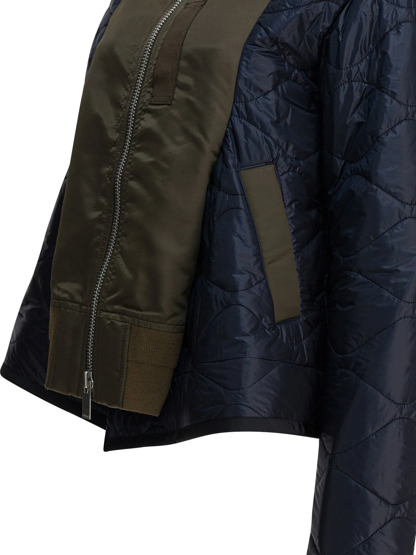 Bimaterial Bomber Jacket Jackets And Coats Green sold by Wanan Luxury product image thumbnail 4