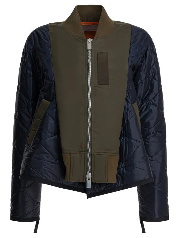 Bimaterial Bomber Jacket Jackets And Coats Green sold by Wanan Luxury