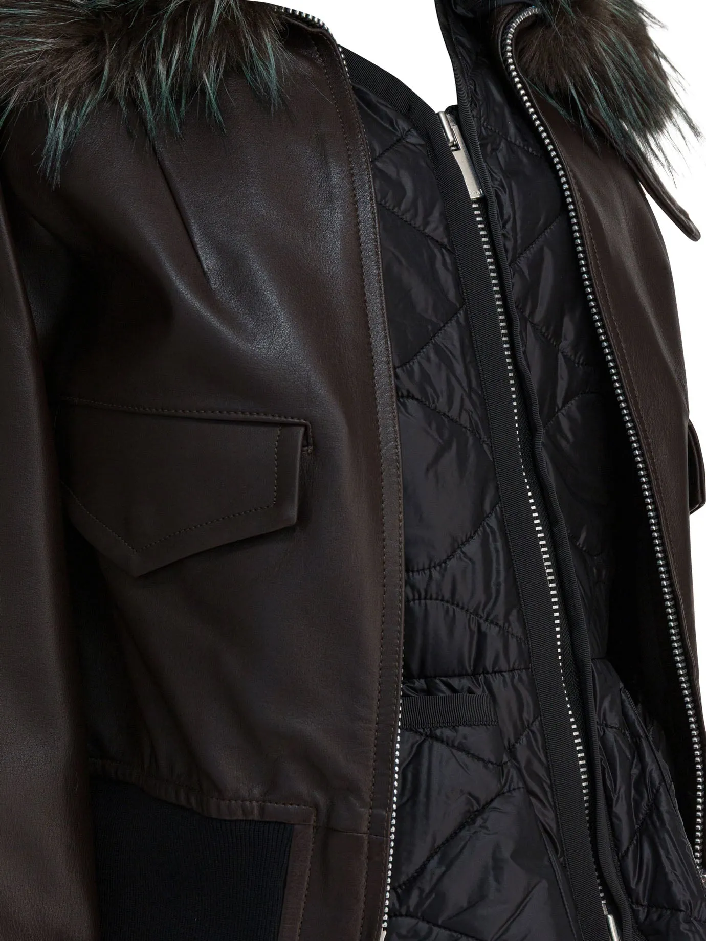 Convertible Leather Jacket Jackets And Coats Brown sold by Wanan Luxury product image thumbnail 4