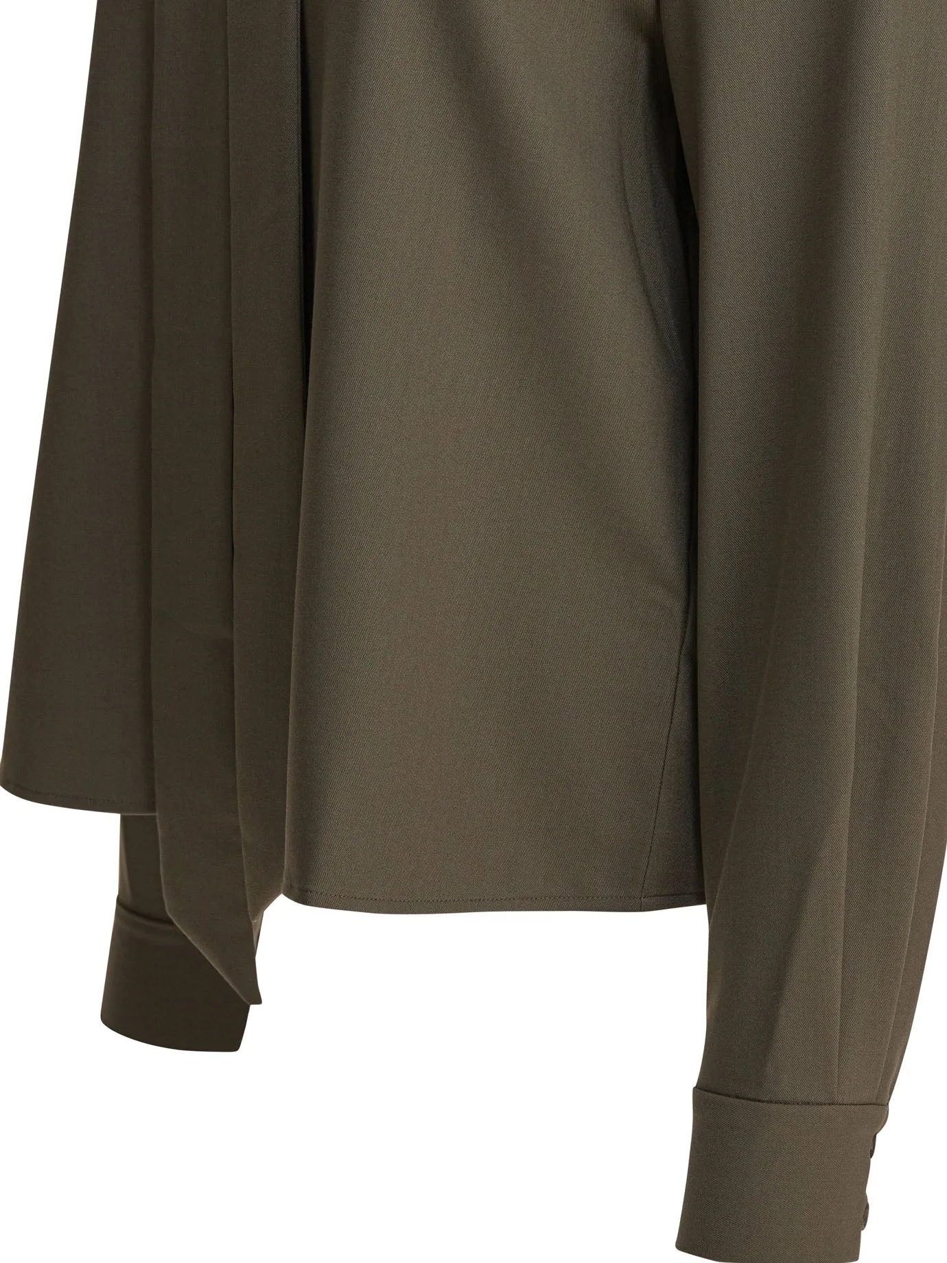 Twill Blouse With Bow Collar Shirts Green sold by Wanan Luxury product image thumbnail 4