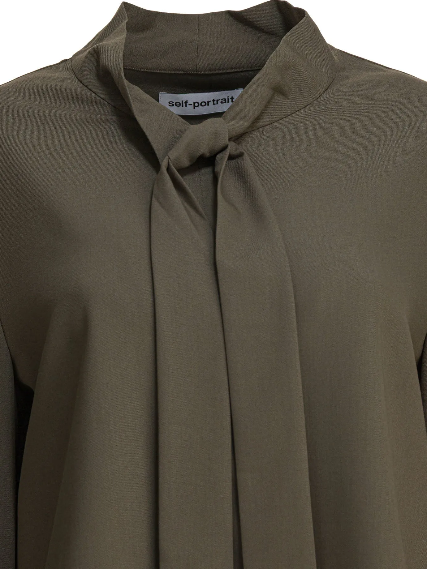 Twill Blouse With Bow Collar Shirts Green sold by Wanan Luxury product image thumbnail 3