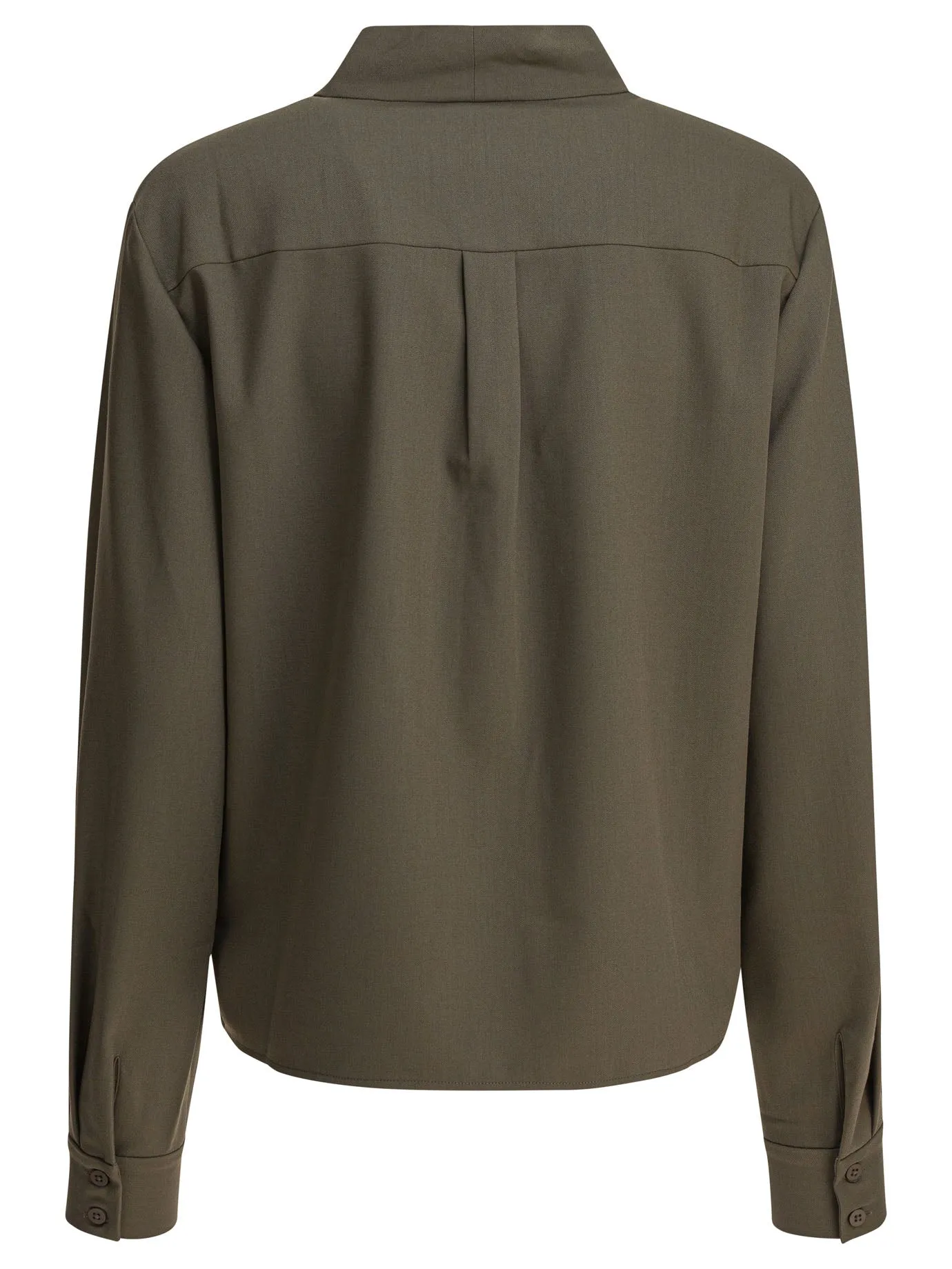 Twill Blouse With Bow Collar Shirts Green sold by Wanan Luxury product image thumbnail 2