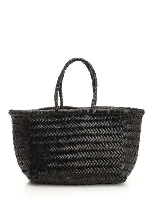 Woven Leather Basket Small Handbags Black sold by Wanan Luxury