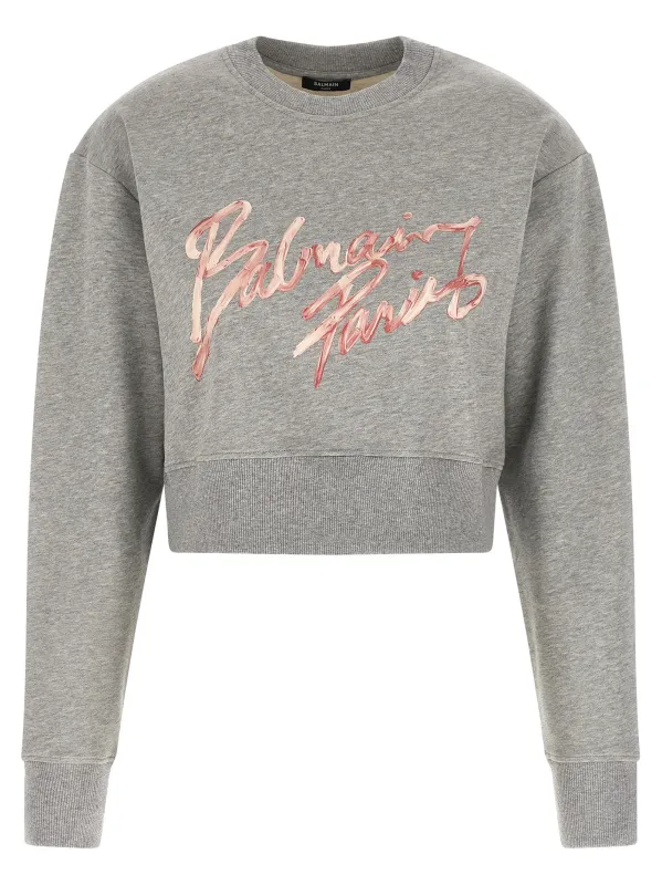 Balmain Paris Sweatshirt Gray sold by Wanan Luxury