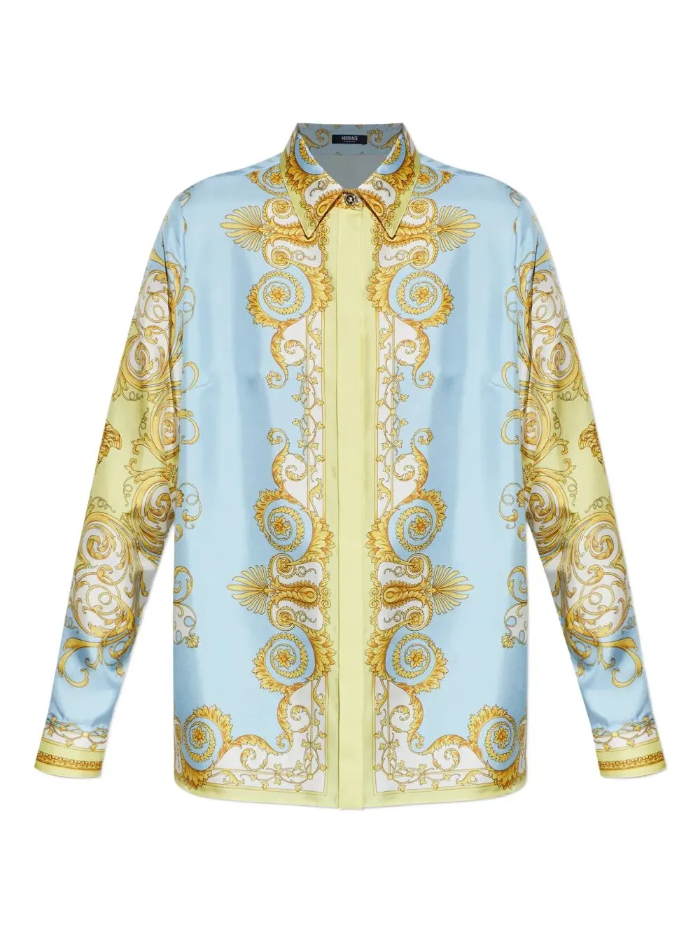 Baroque-Printed Silk Shirt sold by Wanan Luxury