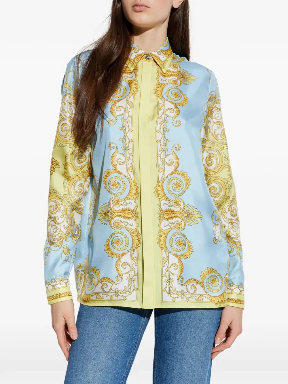 Baroque-Printed Silk Shirt sold by Wanan Luxury product image thumbnail 3
