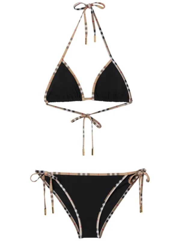 Check Triangle Bikini Set made by Burberry