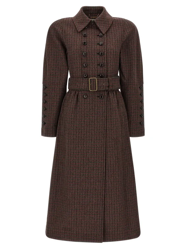 Double-Breasted Coat Coats And Trench Coats Brown sold by Wanan Luxury