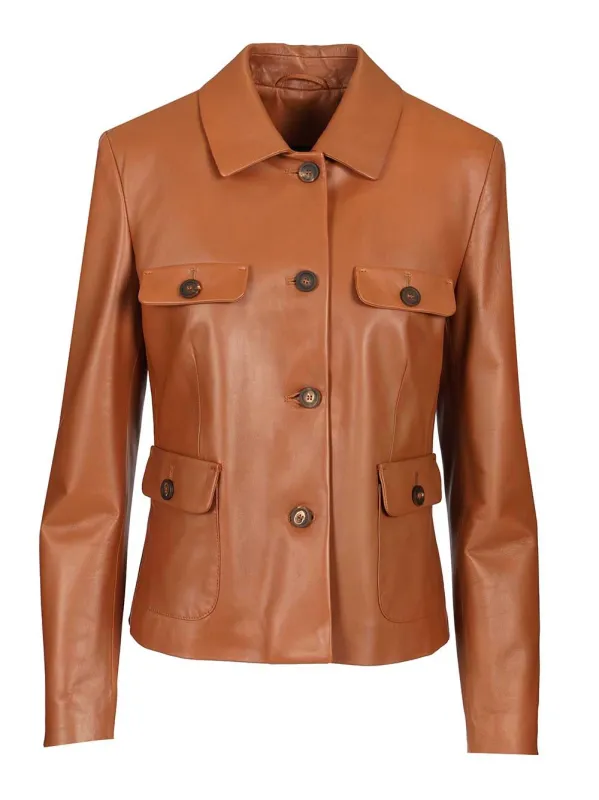 Leather Jacket Jackets Brown sold by Wanan Luxury