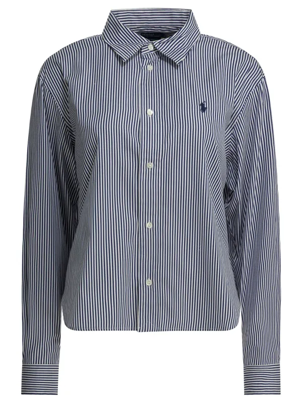 Striped Shirt With Logo Shirts White sold by Wanan Luxury