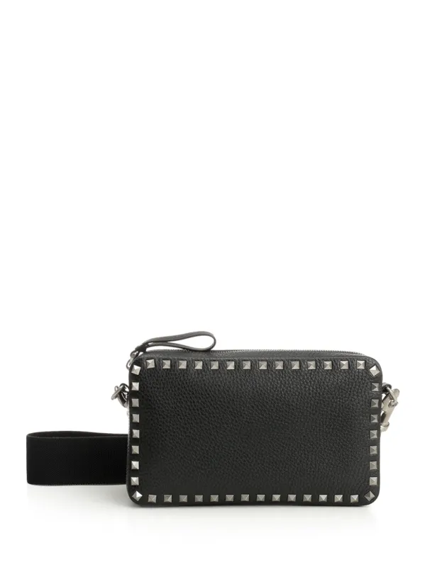 Rockstud Leather Shoulder Bag Crossbody Bags Black sold by Wanan Luxury