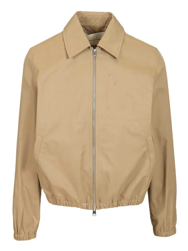 Zipped Jacket In Cotton Gabardine Jackets Beige sold by Wanan Luxury