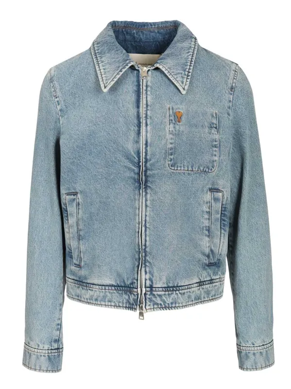 Ami De Coeur Zip-Up Jacket Jackets Light Blue sold by Wanan Luxury