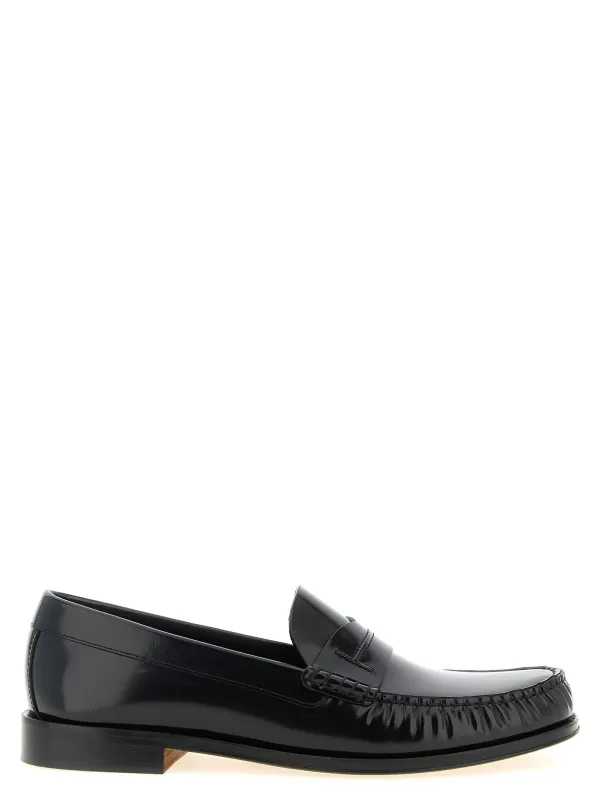 Shiny Leather Loafers Black sold by Wanan Luxury