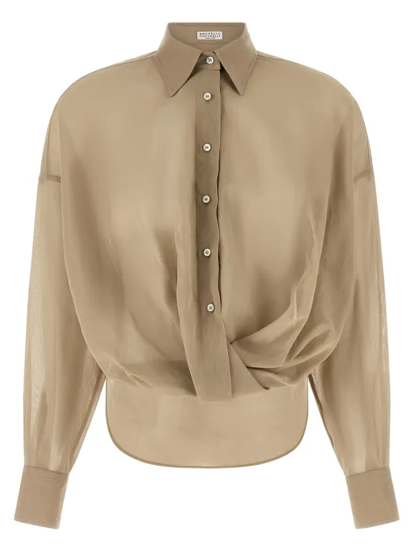 Taffeta Shirt Shirt And Blouse Beige sold by Wanan Luxury