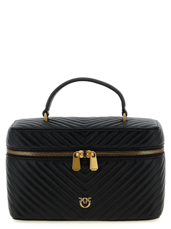 Vanity Case Classic Hand Bags Black made by Pinko
