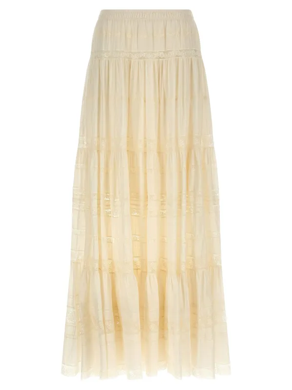 Lace Insert Skirt Skirts White sold by Wanan Luxury